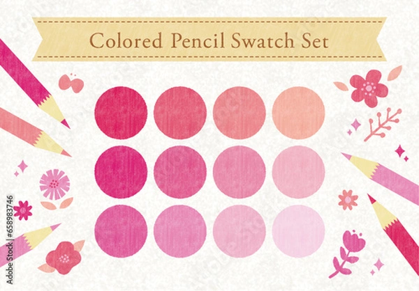 Obraz 色鉛筆風スウォッチセット4