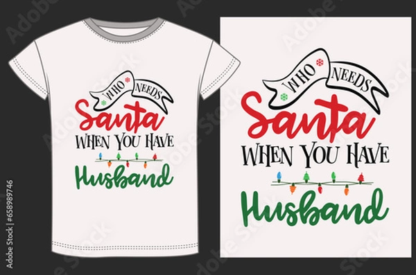 Fototapeta Christmas Family T-shirt Design. Family Reunion.