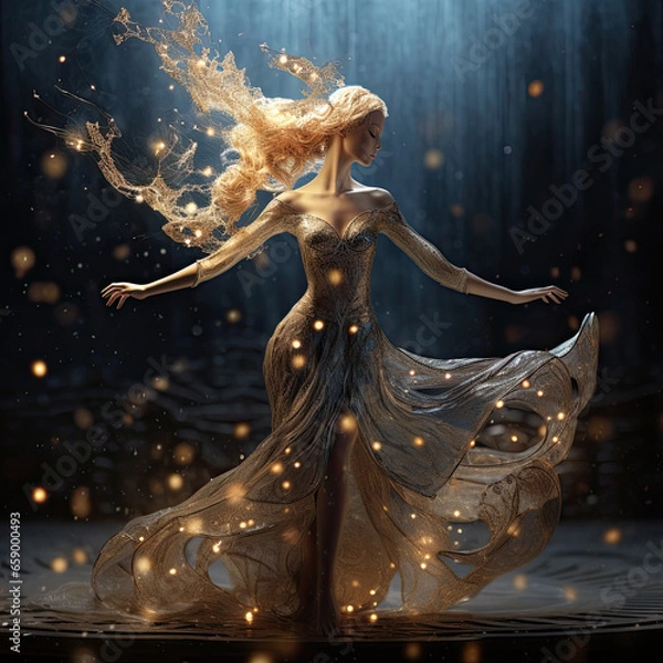 Obraz fairy tale princess dancing lady spiritual yin flow - by generative ai