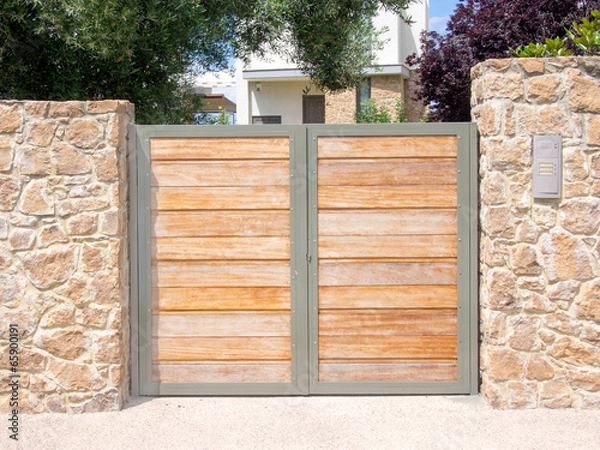 Fototapeta Wooden security gate