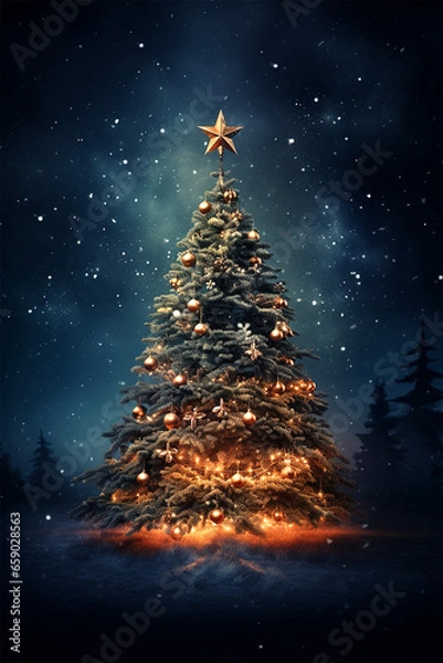 Obraz christmas tree with stars