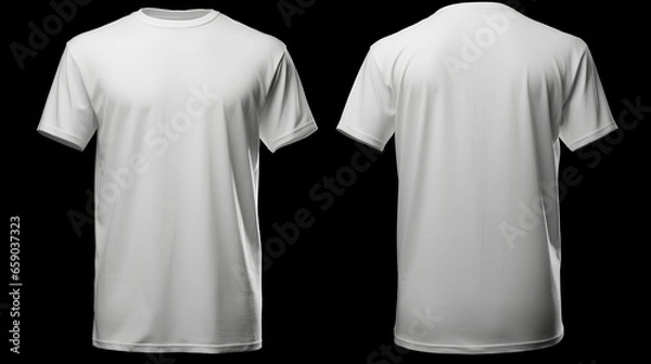 Obraz Blank white tshirt with front and back isolated background