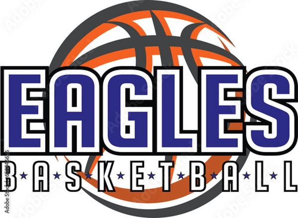 Fototapeta Eagles Basketball Graphic is a sports design template that includes graphic text, stars and a graphic basketball. This design is great for advertising and promotion such as t-shirts for teams.