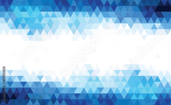 Fototapeta Abstract geometry triangle blue mosaic texture background pattern.