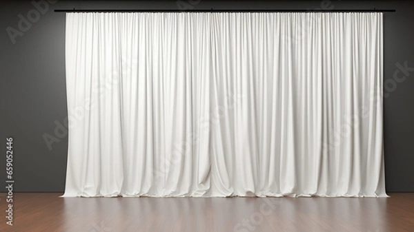 Fototapeta luxury curtain with and warm light background, white and lighten color	