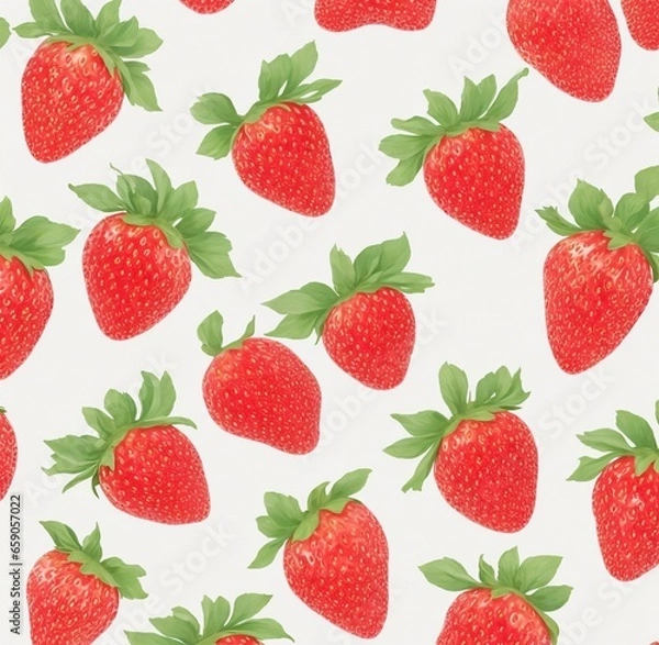 Fototapeta seamless pattern with strawberry