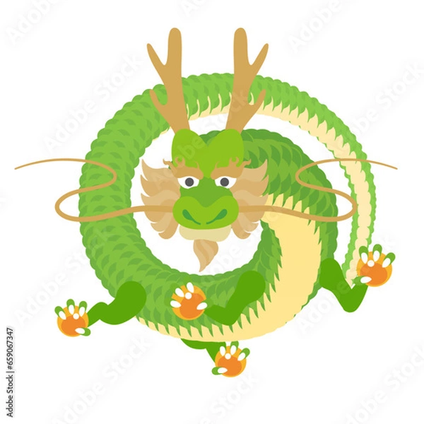 Obraz 東洋の伝統的な竜のデザインのイラスト