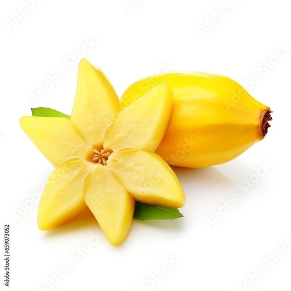 Obraz Ripe Star fruit with slice isolated on white background