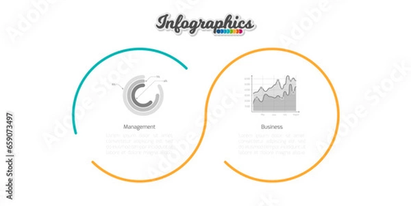 Fototapeta Infographic timeline template can be used for chart, diagram, web design, presentation, advertising, history