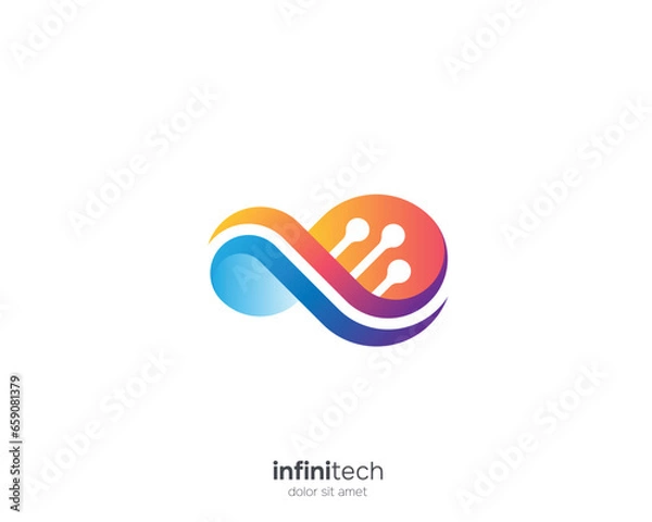 Fototapeta Colorful infinity technology logo gradient