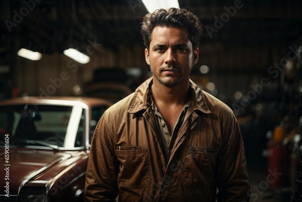 Obraz mechanic in car repair shop