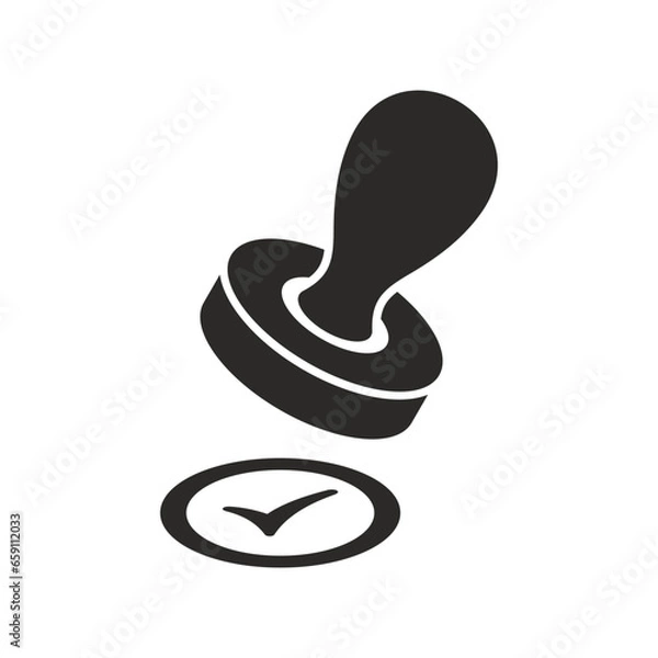 Obraz Stamp icon. Approved. Vector icon isolated on white background.