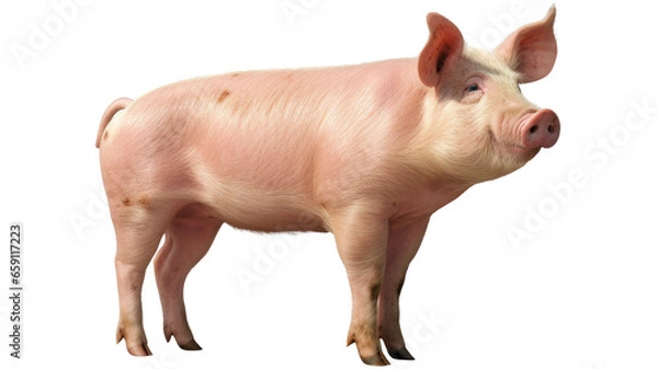 Obraz pig full body isolated cutout on white
