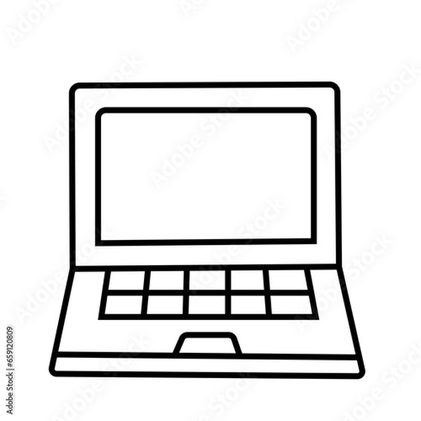 Fototapeta Blank white screen laptop isolated.