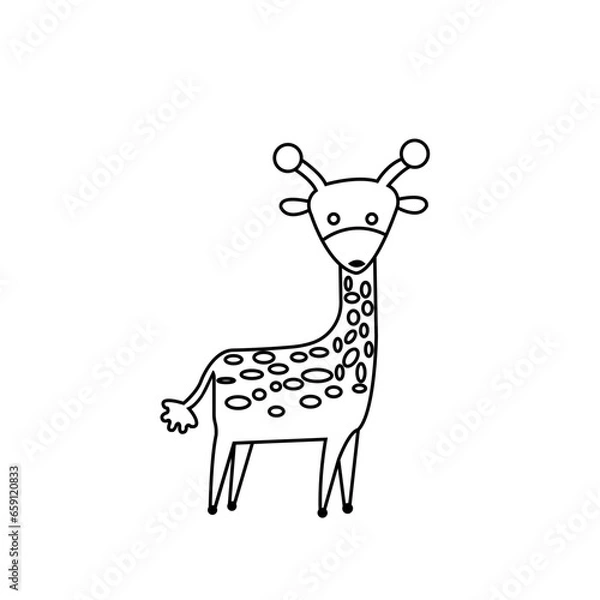 Fototapeta  baby jiraf  vector illustration.