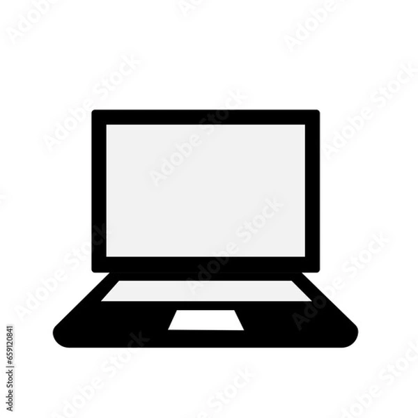 Fototapeta Blank white screen laptop isolated.
