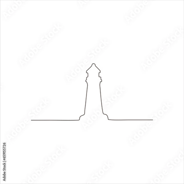 Obraz lighthouse continuous line art