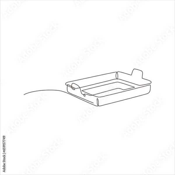 Obraz Continuous line art of tray