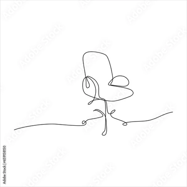 Obraz continuous line art of office swivel chair