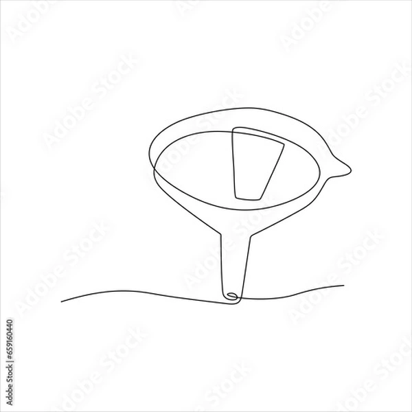Obraz Continuous line art of an oil funnel
