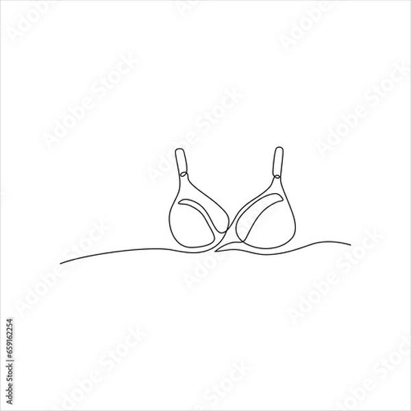 Obraz Continuous line art of bra