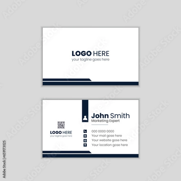 Fototapeta Professional creative and corporate gray color business card template
