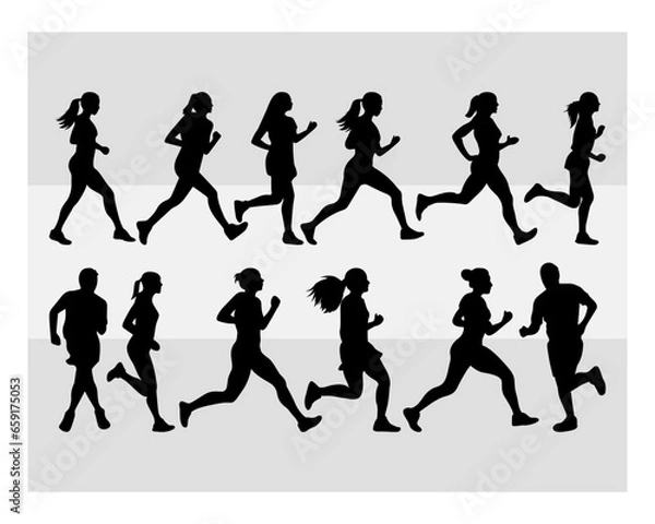 Fototapeta Running Svg | Running Silhouette | Run Svg | Running Svg For Cricut | Runner Svg | Run Vector | Cut File | Running Svg Image | Woman Running Image | Clipart| Vector