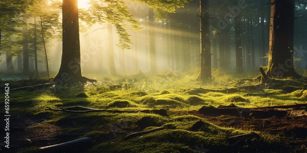 Obraz Serene and calming forest scenery