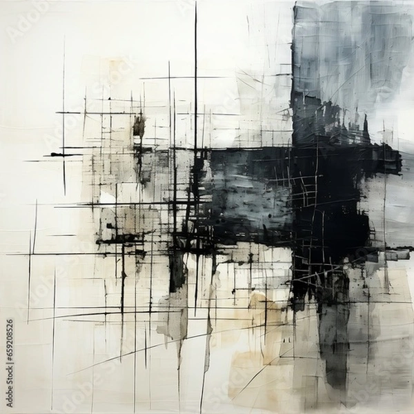 Obraz An image depicting a square with distorted lines