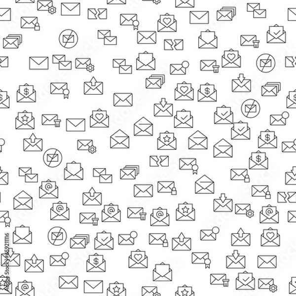 Obraz Envelope Seamless Pattern for printing, wrapping, design, sites, shops, apps