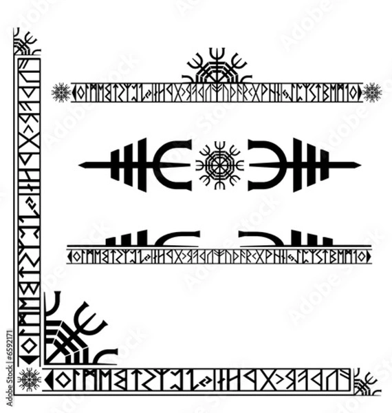Obraz Viking runic corner design