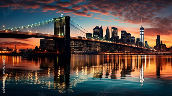 Obraz Brooklyn Bridge at night