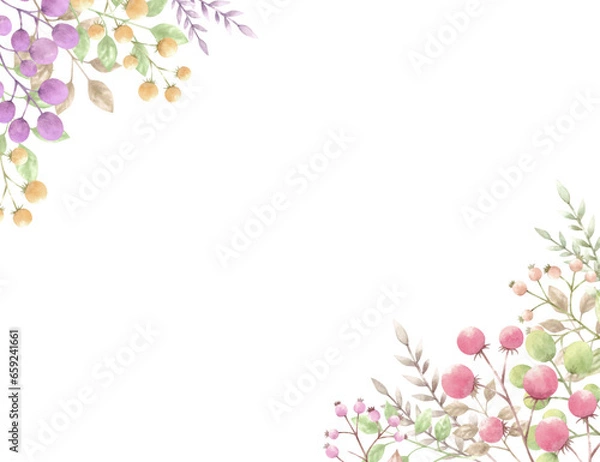 Obraz カラフルな実を付けた植物の背景素材