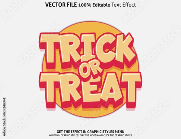 Obraz Trick Or Treat 3d text effect and editable text effect