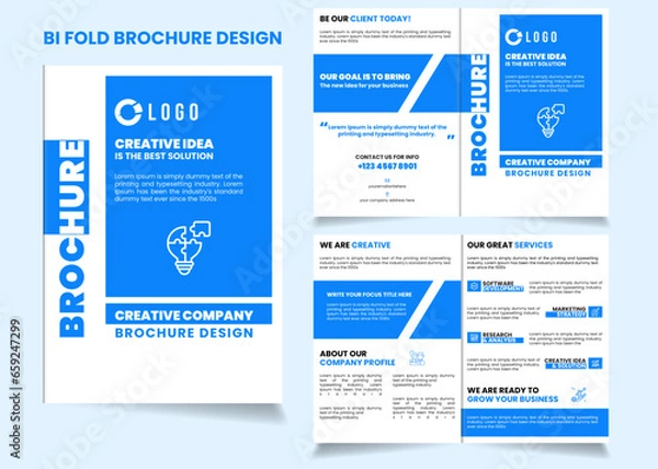 Obraz Bi-Fold Creative Company Brochure Design Template