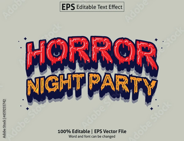 Obraz Horror Night Party 3d text effect and editable text effect