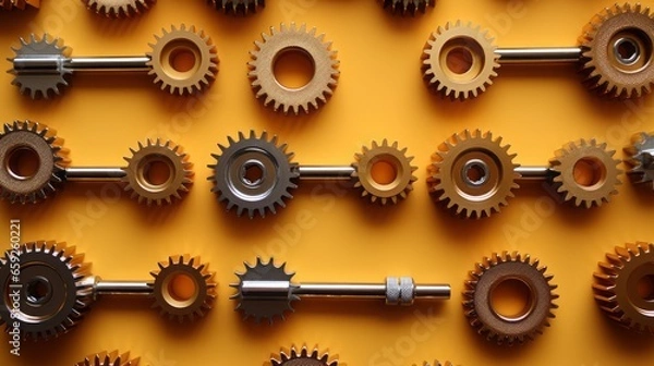 Obraz Industrial Innovation: Embracing the Power of Cogs and Gears in the Machinery Business, generative AI