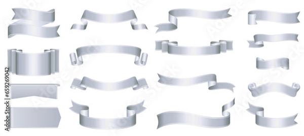 Obraz silver ribbon banner design material