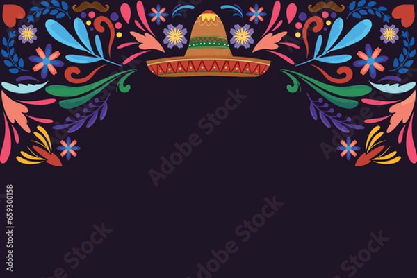 Obraz Dia de Los Muertos Frame Background