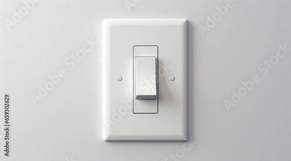 Fototapeta White light switch on a wall.