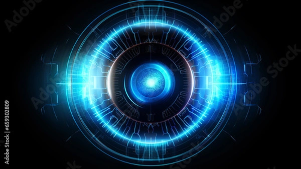 Fototapeta Blue eye technology concept.
