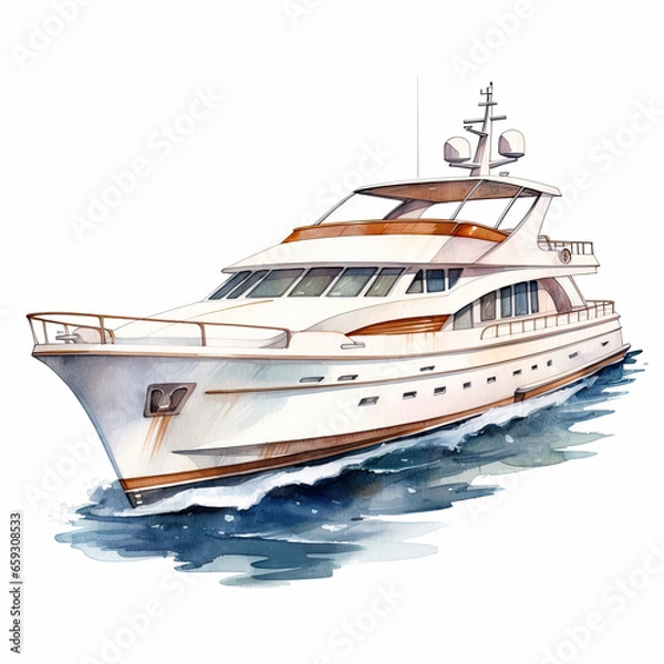 Fototapeta luxurious boat ship Illustration, Generative Ai