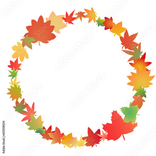 Fototapeta 楓や紅葉の丸フレーム