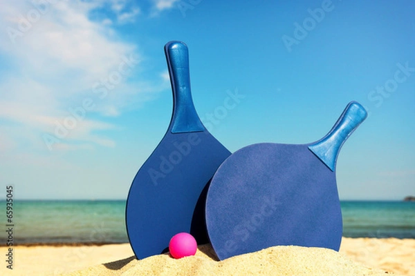 Obraz Beach tennis elements on the beach