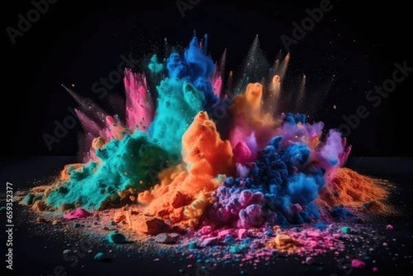 Obraz abstract multicolor splash texture background with bursting effect generative ai