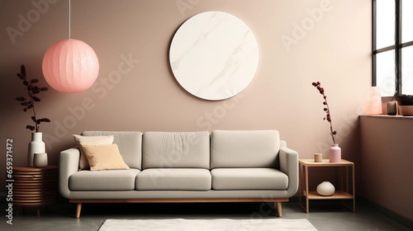 Fototapeta Stylish Interior Design, 3D Render, 3D Illustration