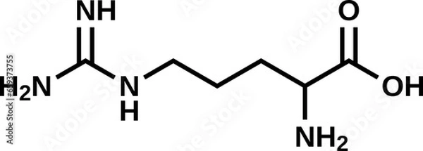 Fototapeta Amino acid arginine structural formula, vector illustration