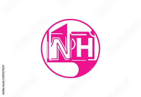 Obraz NH letter  logo and icon design template