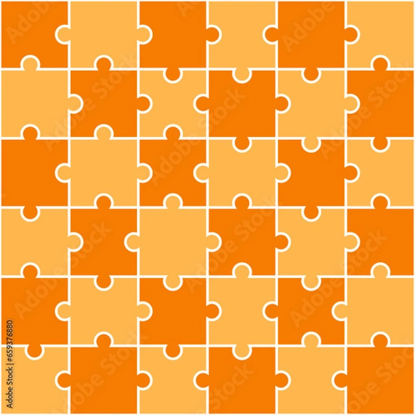 Fototapeta Orange jigsaw pattern. jigsaw line pattern. jigsaw seamless pattern. Decorative elements, clothing, paper wrapping, bathroom tiles, wall tiles, backdrop, background.