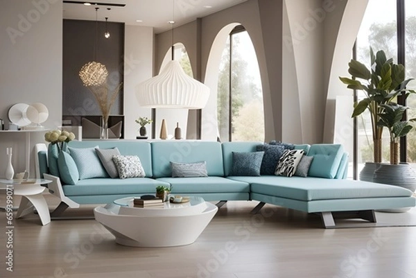 Obraz modern living room Generative AI